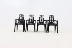 Pamono Boston Chairs by Pierre Paulin for Henry Massonnet, France, 1980s, Set of 4