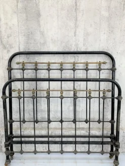 Pamono Brass and Black Metal Bed Frame Sale