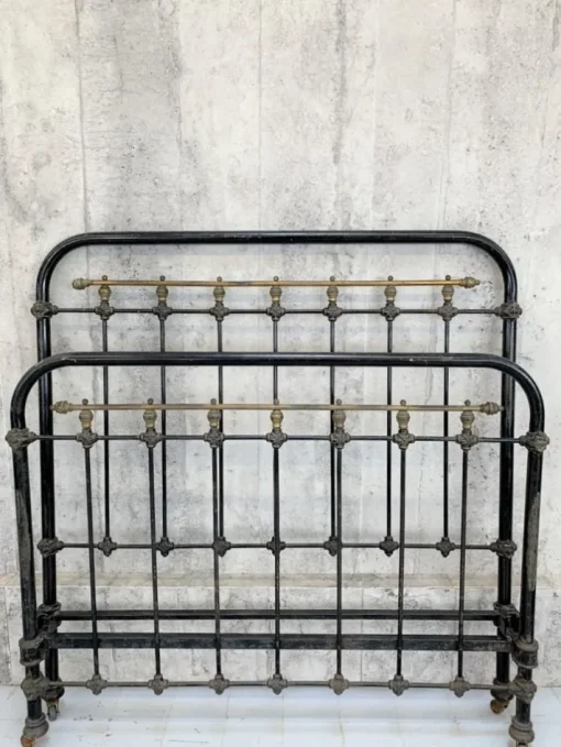 Pamono Brass and Black Metal Bed Frame Sale