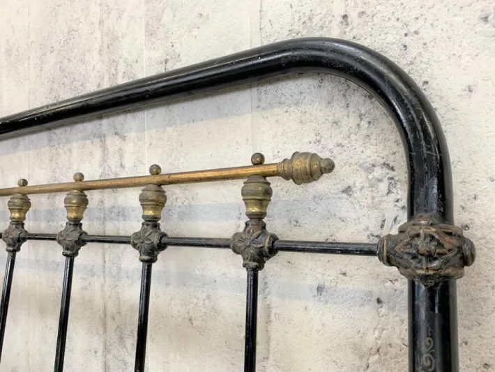 Pamono Brass and Black Metal Bed Frame Sale