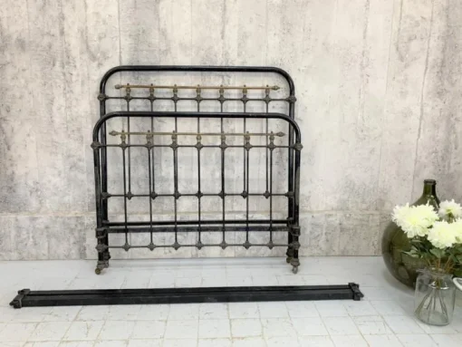 Pamono Brass and Black Metal Bed Frame Sale