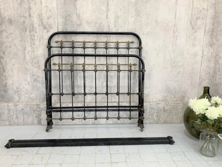 Pamono Brass and Black Metal Bed Frame Sale