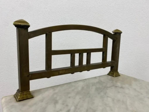 Pamono Brass Bedside Table with Marble Top, 1920s Clearance