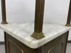 Pamono Brass Bedside Table with Marble Top, 1920s Clearance