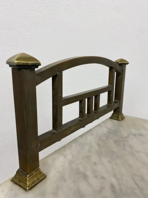 Pamono Brass Bedside Table with Marble Top, 1920s Clearance