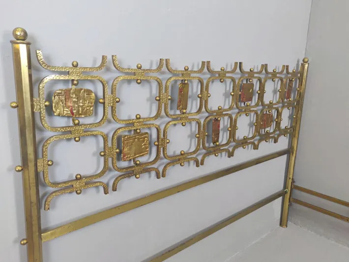 Pamono Brass Double Bed by Osvaldo Borsani, Italy, 1960s Hot