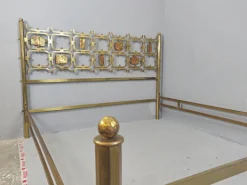 Pamono Brass Double Bed by Osvaldo Borsani, Italy, 1960s Hot