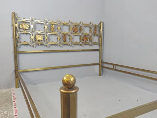 Pamono Brass Double Bed by Osvaldo Borsani, Italy, 1960s Hot