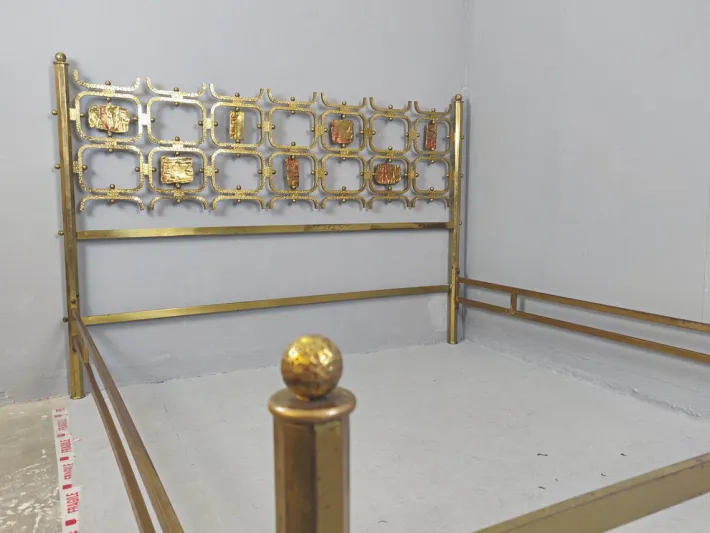 Pamono Brass Double Bed by Osvaldo Borsani, Italy, 1960s Hot