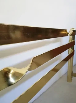 Pamono Brass Plated Metal Double Bed, 1970s New