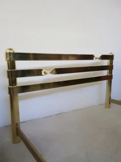 Pamono Brass Plated Metal Double Bed, 1970s New