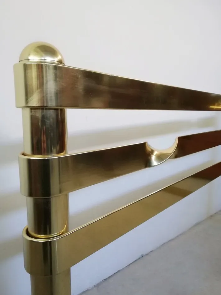 Pamono Brass Plated Metal Double Bed, 1970s New