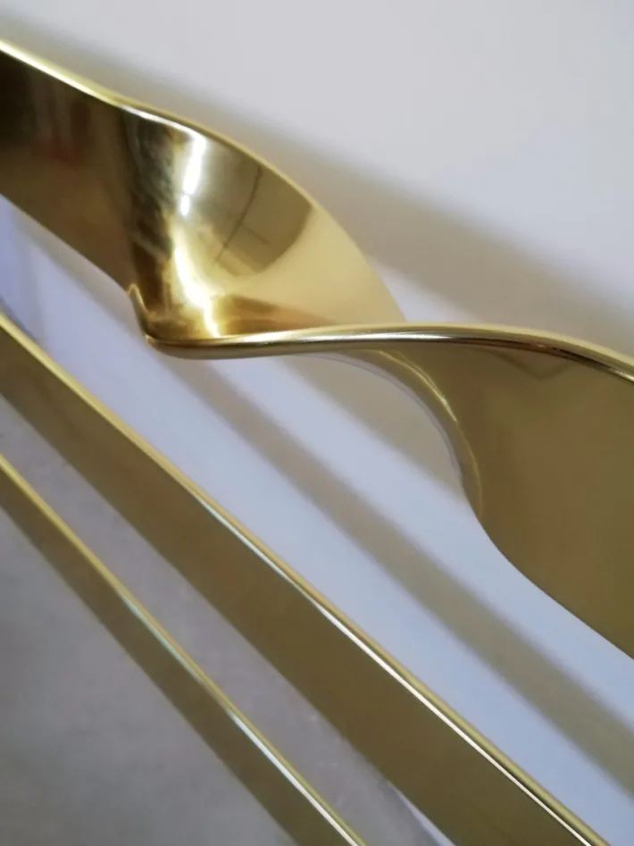 Pamono Brass Plated Metal Double Bed, 1970s New