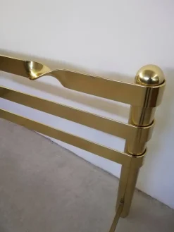 Pamono Brass Plated Metal Double Bed, 1970s New