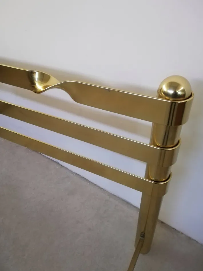 Pamono Brass Plated Metal Double Bed, 1970s New