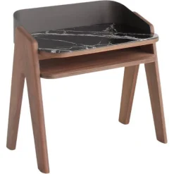 Pamono Bravero Walnut and Breccia Imperiale Glass Nightstand by Morica Design Clearance