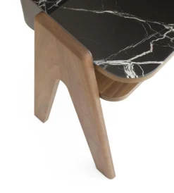 Pamono Bravero Walnut and Breccia Imperiale Glass Nightstand by Morica Design Clearance
