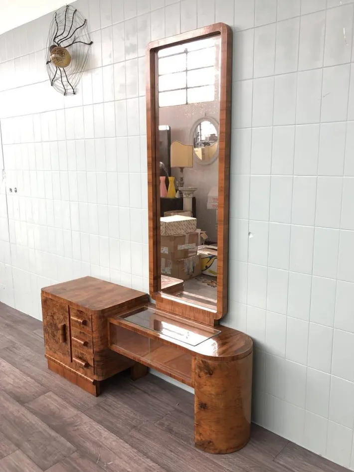 Pamono Briar Bedroom Makeup Cabinet with Mirror, 1930s