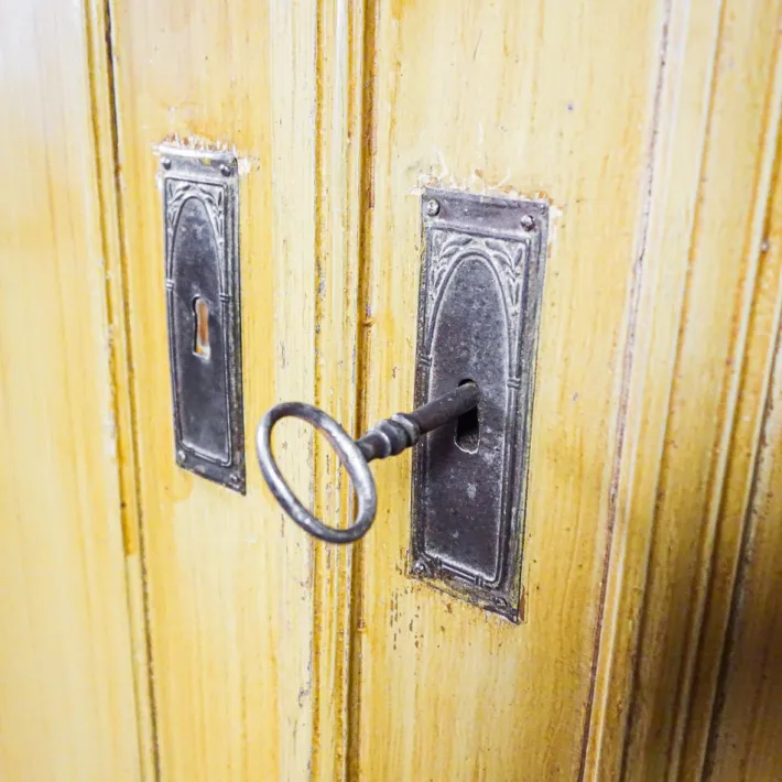 Pamono Brocante 2-Door Wooden Cupboard, Early 20th Century