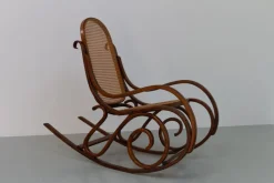 Pamono Brown Bentwood Rocking Chair, 1950s New