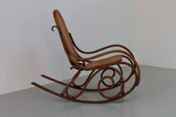 Pamono Brown Bentwood Rocking Chair, 1950s New