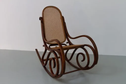 Pamono Brown Bentwood Rocking Chair, 1950s New