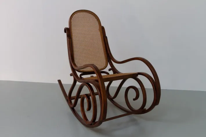 Pamono Brown Bentwood Rocking Chair, 1950s New
