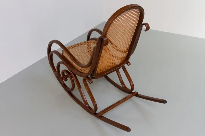 Pamono Brown Bentwood Rocking Chair, 1950s New