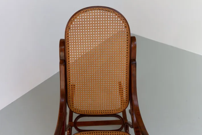 Pamono Brown Bentwood Rocking Chair, 1950s New