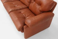 Pamono Brown Leather 3-Seater Sofa Coronado by Tobia Scarpa for B&b Italia, Italy, 1960s Hot
