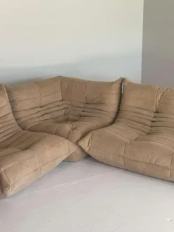 Pamono Brown Togo Sofas from Ligne Roset, Set of 3