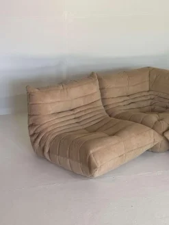 Pamono Brown Togo Sofas from Ligne Roset, Set of 3