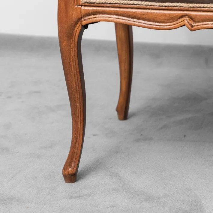 Pamono Brown Velvet and Wood Entrance Sofa Bench, 1950s Discount