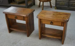 Pamono Brutalist Bedside Tables in Elm by Aranjou, 1960, Set of 2 Best