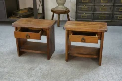 Pamono Brutalist Bedside Tables in Elm by Aranjou, 1960, Set of 2 Best