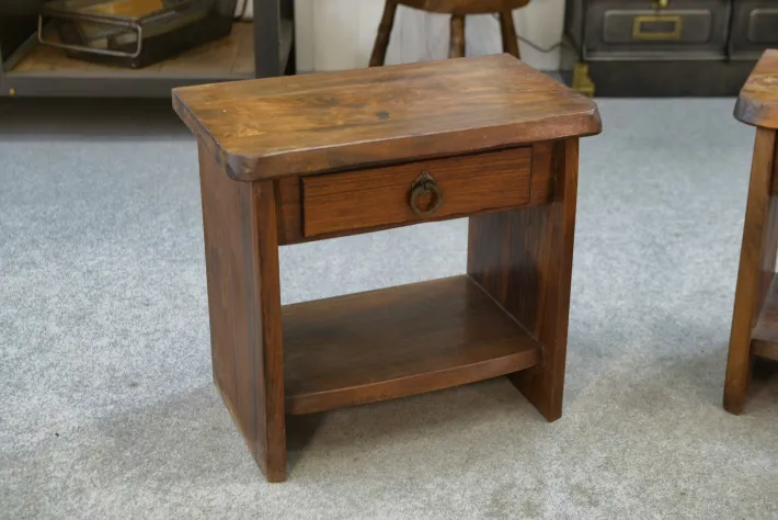 Pamono Brutalist Bedside Tables in Elm by Aranjou, 1960, Set of 2 Best