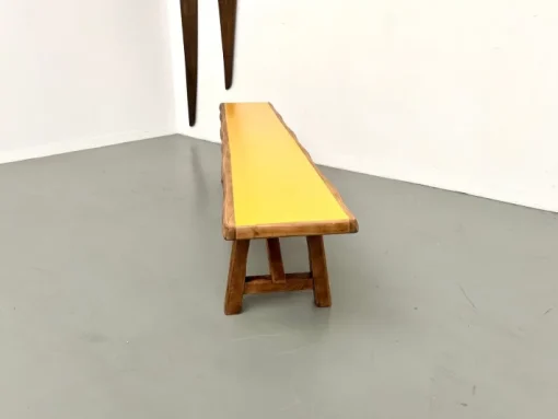 Pamono Brutalist Bench with Yellow Pop Seat, 1960s Hot