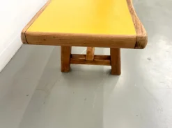 Pamono Brutalist Bench with Yellow Pop Seat, 1960s Hot