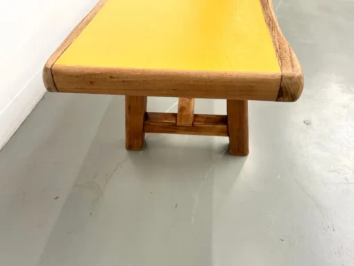Pamono Brutalist Bench with Yellow Pop Seat, 1960s Hot