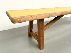 Pamono Brutalist Bench with Yellow Pop Seat, 1960s Hot