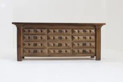 Pamono Brutalist Spanish Carved Sideboard Chest of Drawers, 1960s