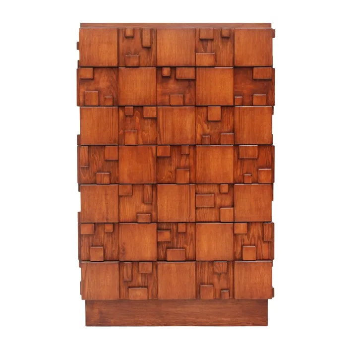 Pamono Brutalist Wooden Chest of Drawers, Italy, 2010s Clearance