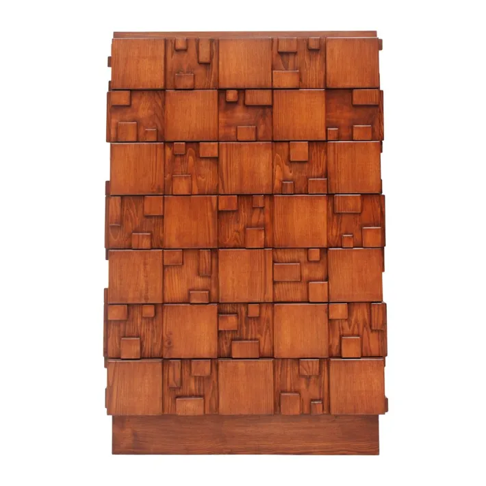 Pamono Brutalist Wooden Chest of Drawers, Italy, 2010s Clearance