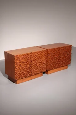 Pamono Brutalist Wooden Sideboards, 1960s, Set of 2 Outlet