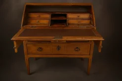 Pamono Burgundy Castle Sloping Desk with Allegorical Marquetry and Secret Drawer 18th Century Discount