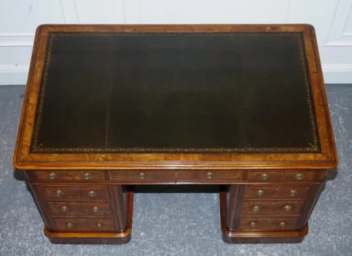 Pamono Burr Walnut Twin Pedestal Desk from Royal Druce & Co., London, United Kingdom, 1840s Discount