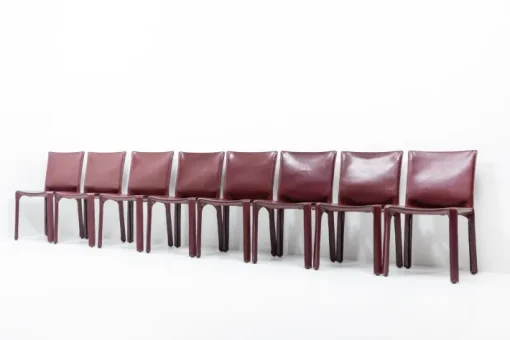 Pamono Cab 412 Bordeaux Red Chair Set by Mario Bellini for Cassina, 1990s, Set of 8 Discount
