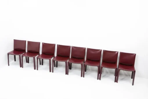 Pamono Cab 412 Bordeaux Red Chair Set by Mario Bellini for Cassina, 1990s, Set of 8 Discount