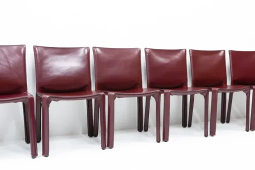 Pamono Cab 412 Bordeaux Red Chair Set by Mario Bellini for Cassina, 1990s, Set of 8 Discount