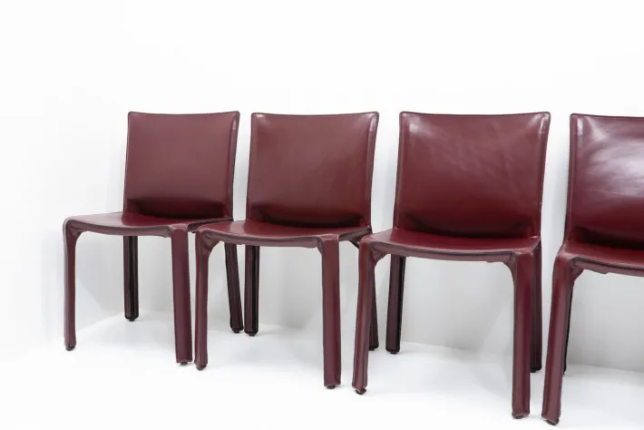 Pamono Cab 412 Bordeaux Red Chair Set by Mario Bellini for Cassina, 1990s, Set of 8 Discount